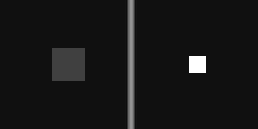 Simulated Surface Brightness with 2 squares